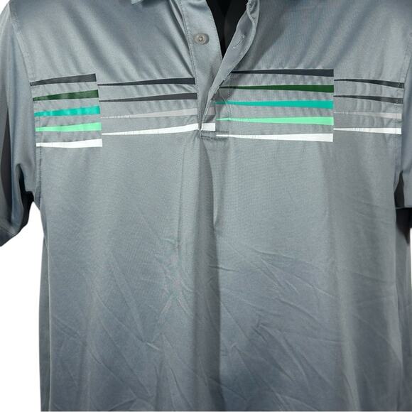 Under Armour ColdBlack Performance Gray Polo Shirt Heat Gear Loose Fit Medium - Picture 3 of 14